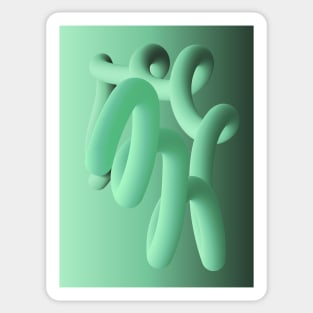 Fluid geometric green shape Sticker